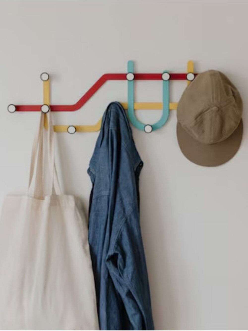NIB Umbra Subway Wall Mount Coat Hanger / Alan Wisniewski Design / 10 Hooks
